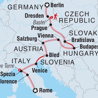 tourhub | Intrepid Travel | Berlin to Rome | Tour Map