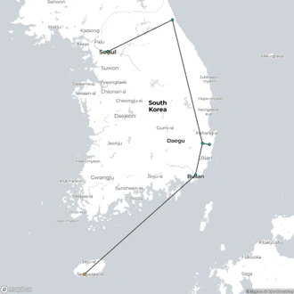 tourhub | Encounters Travel | Exploring South Korea | Tour Map