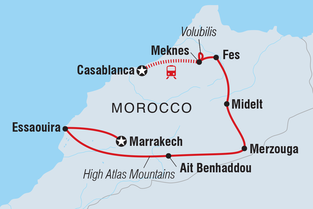 tourhub | Intrepid Travel | Best of Morocco Family Holiday | Tour Map