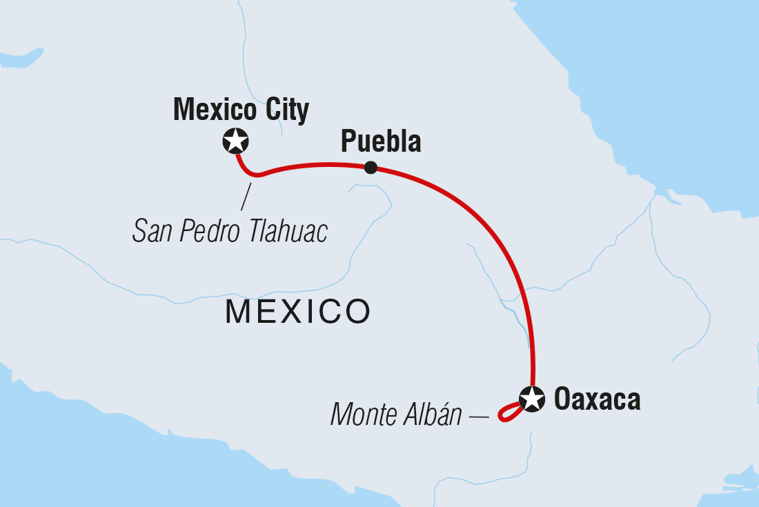 tourhub | Intrepid Travel | Mexico City to Oaxaca  | Tour Map