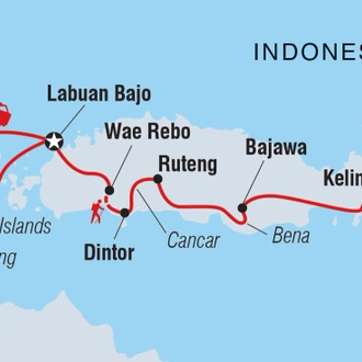 tourhub | Intrepid Travel | Komodo & Flores Adventure  | Tour Map