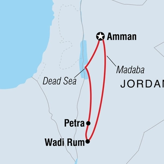 tourhub | Intrepid Travel | Jordan Real Food Adventure | Tour Map