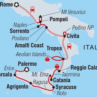 tourhub | Intrepid Travel | Rome to Sicily | Tour Map