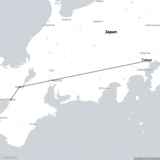 tourhub | Today Voyages | Tokyo - Kyoto in 3* | Tour Map