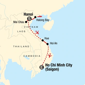 tourhub | G Adventures | Explore Vietnam | Tour Map