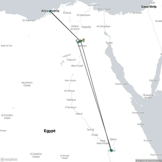 tourhub | Egypt Tours Club | Egypt Tours package for 6 Days | Tour Map