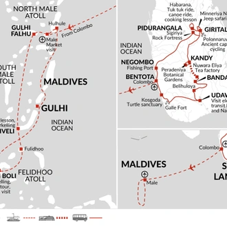 tourhub | Explore! | Sri Lankan and Maldives Family Adventure | Tour Map