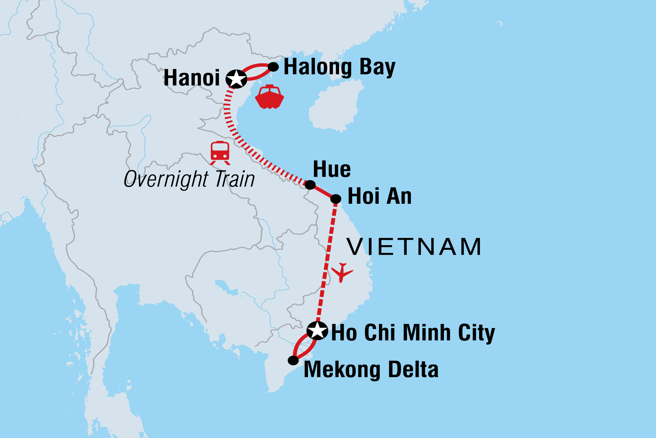 tourhub | Intrepid Travel | Vietnam Family Holiday Comfort | Tour Map