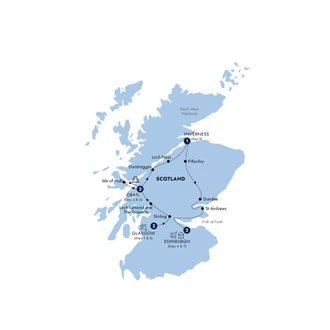 tourhub | Insight Vacations | Scenic Scotland, a Women-Only Tour | Tour Map