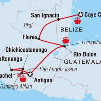 tourhub | Intrepid Travel | Best of Guatemala and Belize | Tour Map