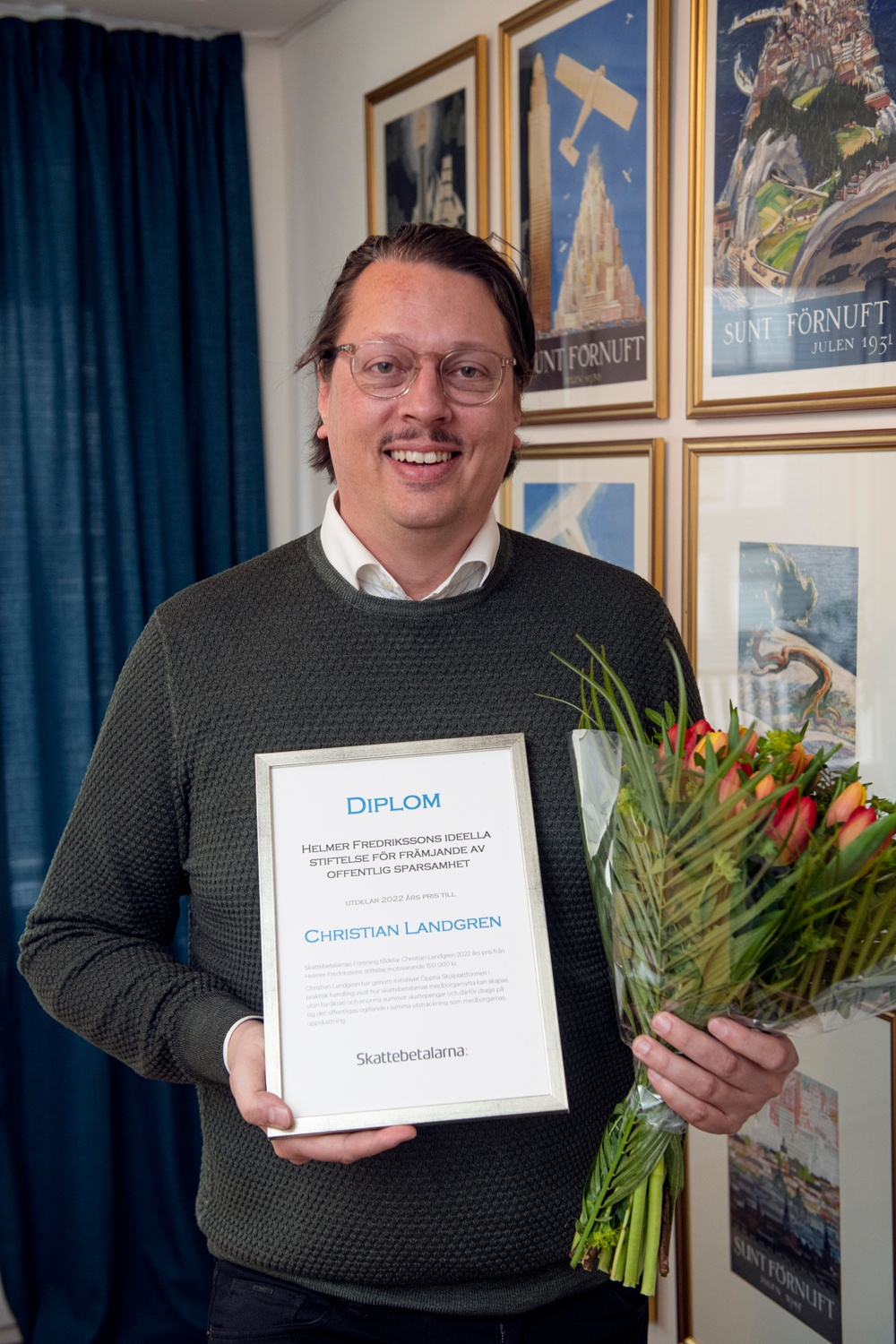 Christian Landgren, som startat Öppna Skolplattformen, är en av 2022 års två pristagare av Helmer Fredrikssons pris 