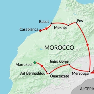 tourhub | Encounters Travel | Moroccan Highlights Tour | Tour Map