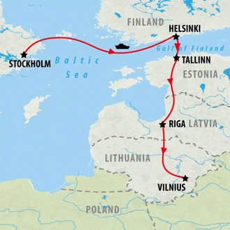tourhub | On The Go Tours | Northern Capitals & Baltic Explorer - 10 days | Tour Map