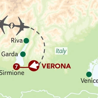 tourhub | Titan Travel | The Southern Shores of Lake Garda | Tour Map