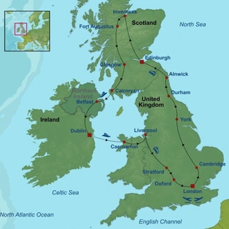 tourhub | Indus Travels | Best of the United Kingdom and Dublin | Tour Map