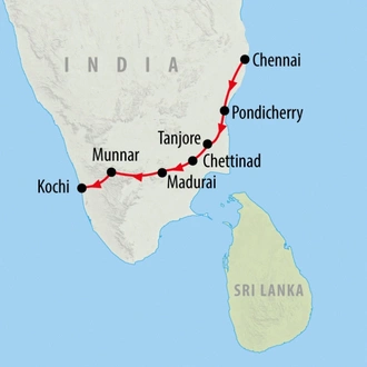 tourhub | On The Go Tours | Chennai to Kochi - 9 days | Tour Map