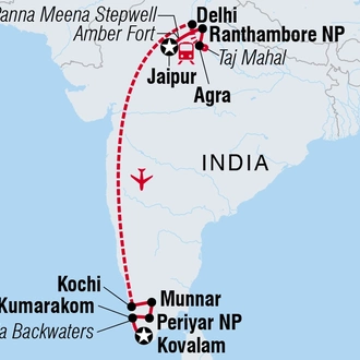 tourhub | Intrepid Travel | India Experience | Tour Map