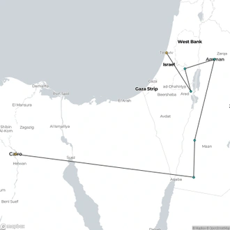 tourhub | Consolidated Tour Operators | Israel, Jordan & Egypt Express | Tour Map