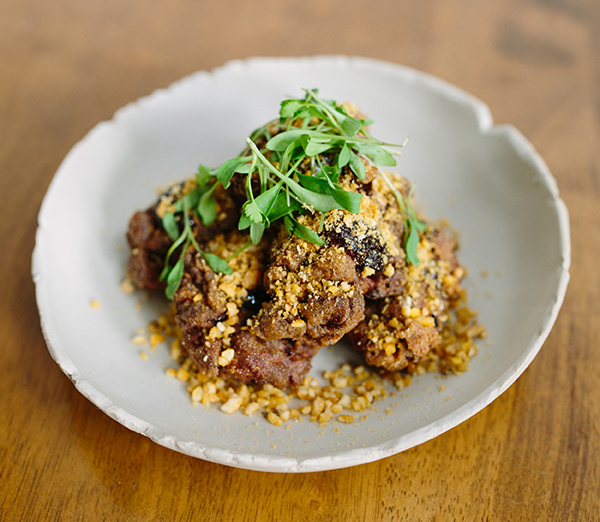 Buttermilk jerk chicken, scotch bonnet jam, cob nuts, coriander