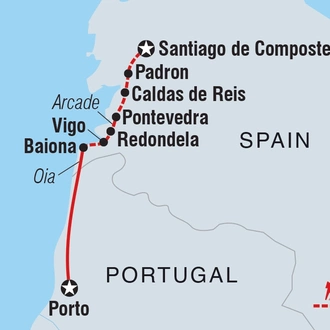 tourhub | Intrepid Travel | Portuguese Camino | Tour Map