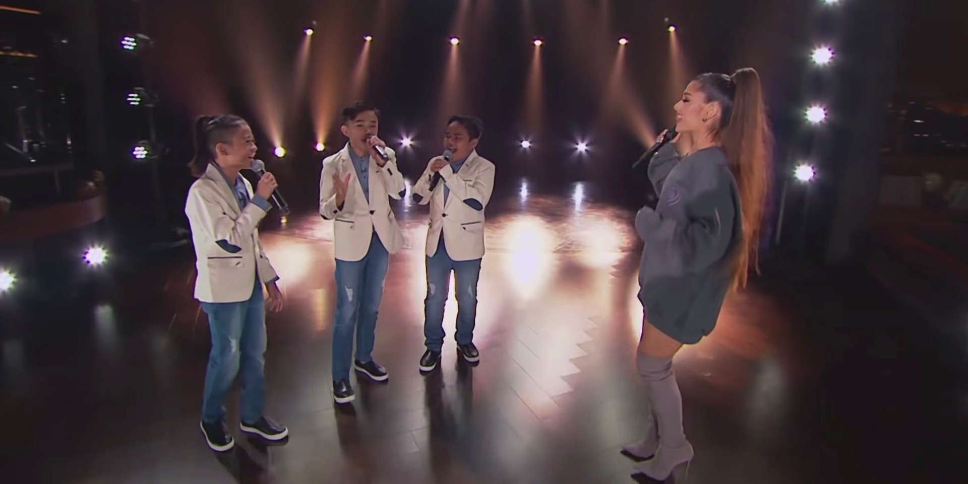 TNT Boys perform with Ariana Grande on The Late Late Show with James Corden  – watch