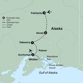 tourhub | Collette | Alaska: America's Last Frontier  | Tour Map