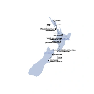 tourhub | Contiki | New Zealand: Northern Choice | Northbound | Oct 2025 - May 2026 | Tour Map