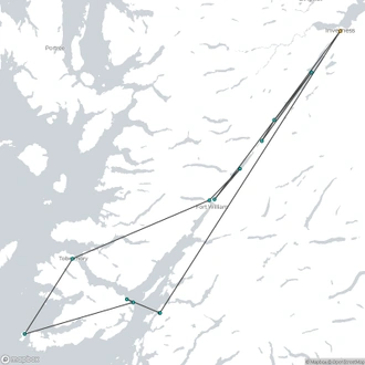 tourhub | Brightwater Holidays | Lord of the Glens – 7 day cruise (Voyage through the Heart of Scotland) 1223 | Tour Map