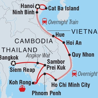 tourhub | Intrepid Travel | Epic Vietnam to Cambodia | Tour Map