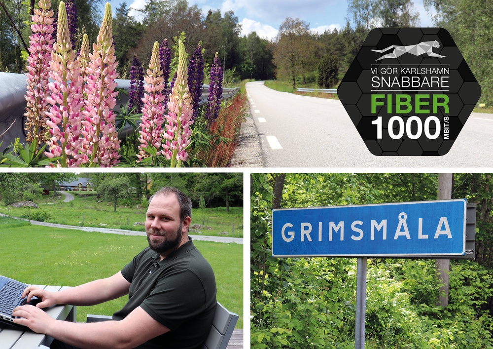 I Grimsmålaområdet valde 75 procent av hushållen att teckna fiberavtal när Karlshamn Energi gick ut med intresseförfrågningar och Anton Berggren är en av de som nappade. 