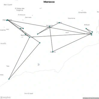 tourhub | Today Voyages | Big south & kasbah by 4x4 From Marrakech XM25-10 | Tour Map