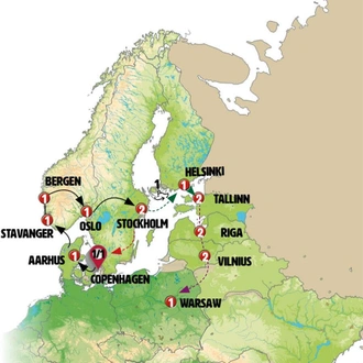 tourhub | Europamundo | ScanBaltic Tour | Tour Map