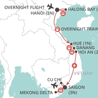 tourhub | Wendy Wu | Vietnam & the Reunification Express | Tour Map