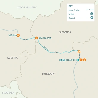 tourhub | Riviera Travel | The Danube's Imperial Cities and Yuletide Markets River Cruise - MS William Wordsworth | Tour Map