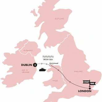 tourhub | Contiki | St. Patrick's Day (London to London Winter 2023/2024) | Tour Map