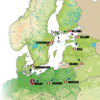 tourhub | Europamundo | Explore Berlin to Helsinki | Tour Map