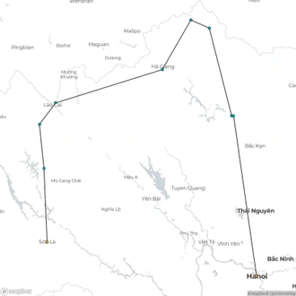 tourhub | Mr Linh's Adventures | Northwest Loop Adventure 11 days 10 nights | Tour Map