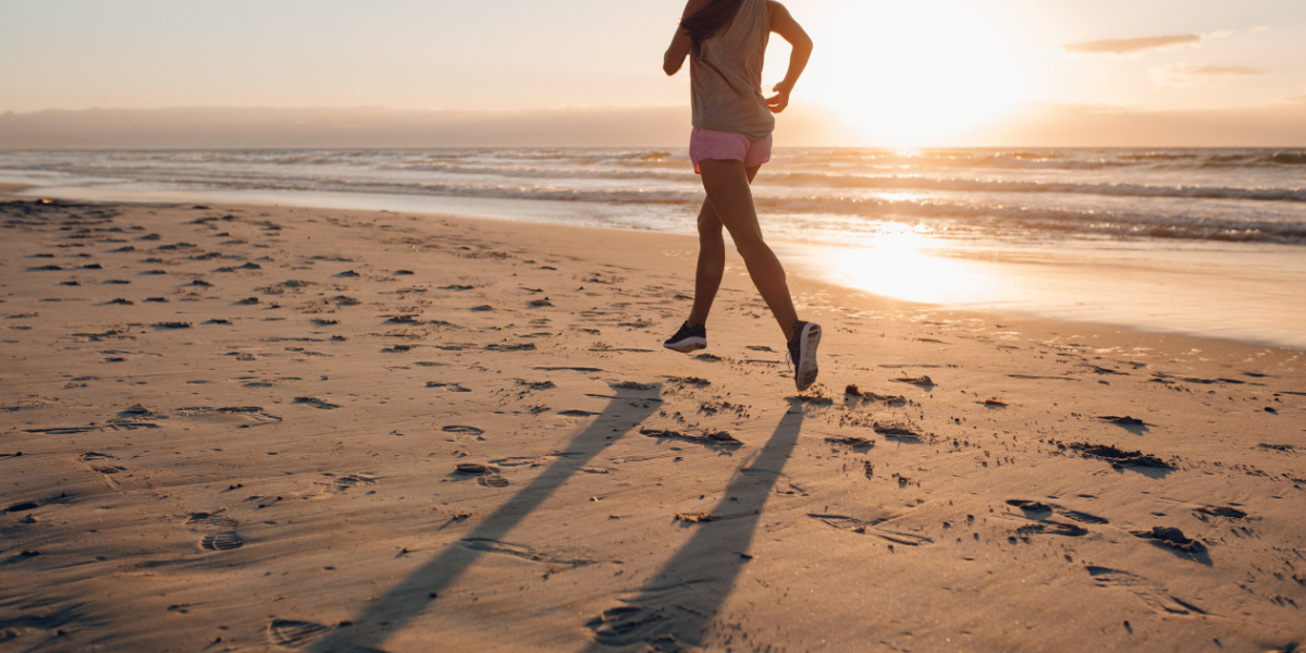 Running on a beach can form part of a great cardio workout