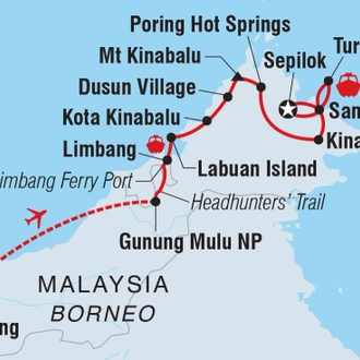 tourhub | Intrepid Travel | Best of Borneo | Tour Map