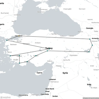 tourhub | Encounters Travel | Turkey Encounters - 2025 | Tour Map