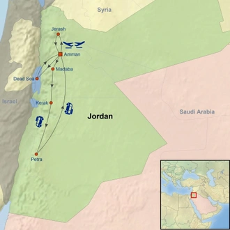 tourhub | Indus Travels | Jordan Discovery | Tour Map