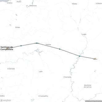 tourhub | The Natural Adventure | Camino Frances Last 100 km: Sarria to Santiago in 7 Days | Tour Map