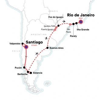 tourhub | G Adventures | Andes, Iguassu & Beyond | Tour Map