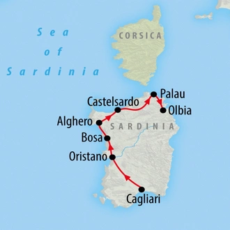 tourhub | On The Go Tours | Best of Sardinia - 7 days | Tour Map