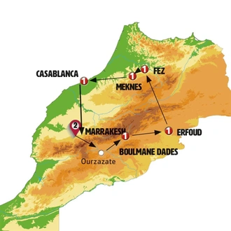 tourhub | Europamundo | Surprising Morocco | Tour Map