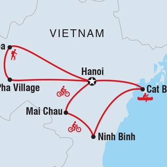 tourhub | Intrepid Travel | Vietnam: Hike, Bike & Kayak | Tour Map