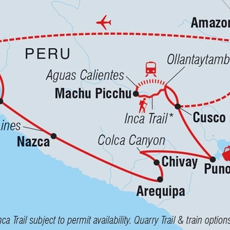 tourhub | Intrepid Travel | Peru Encompassed | Tour Map