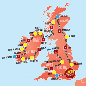 tourhub | Expat Explore Travel | Best Of Uk & Ireland | Tour Map