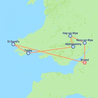 tourhub | On The Go Tours | Scenic South Wales (Hotel) - 3 days | Tour Map