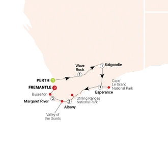 tourhub | AAT Kings | South Western Escape | Tour Map